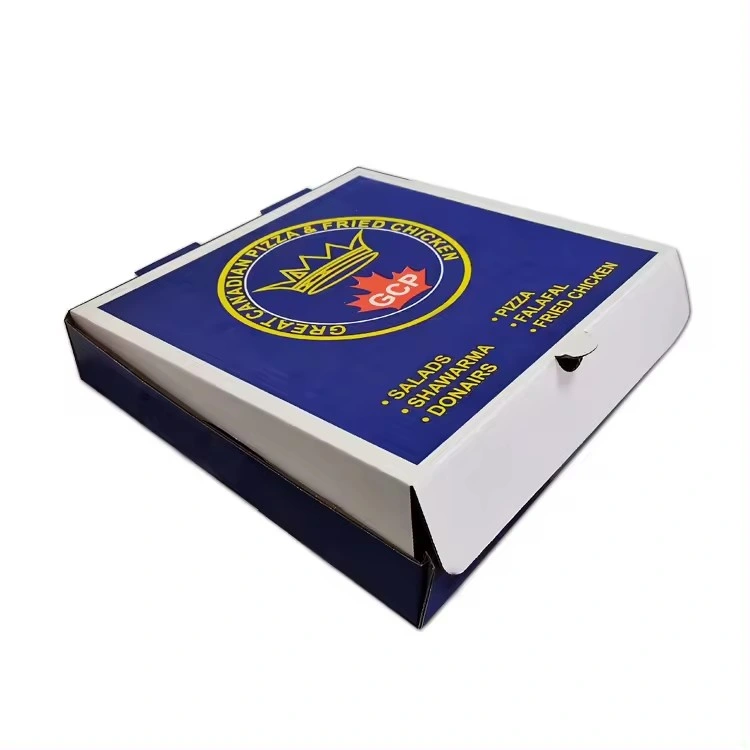 Recyclable Various-Size Flute Corrugated Packaging Takeaway Paper Pizza Box with Custom Logo