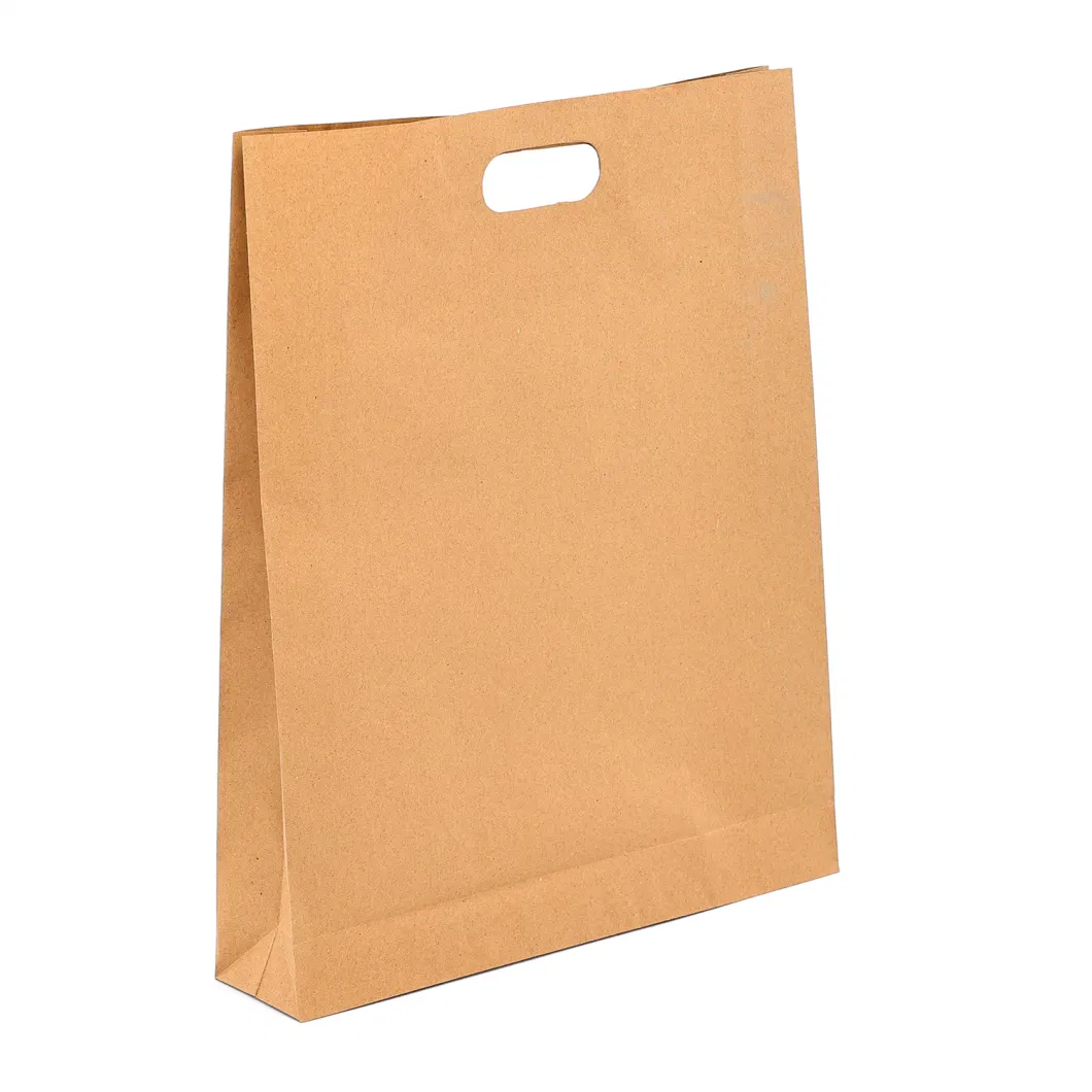 Wholesale High Quality Kraft Paper Custom Print Brown Small Gift Bags Kraft Hand Hold Paper Bag with Flat Handle