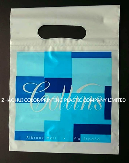 Take out Bags - Thick White Plastic Shopping Bags with Handles &amp; Cardboard Bottom