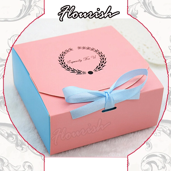 Fashionable Hot Foil Printed Rigid Cardboard Pink Jewelry Packaging Paper Gift Box