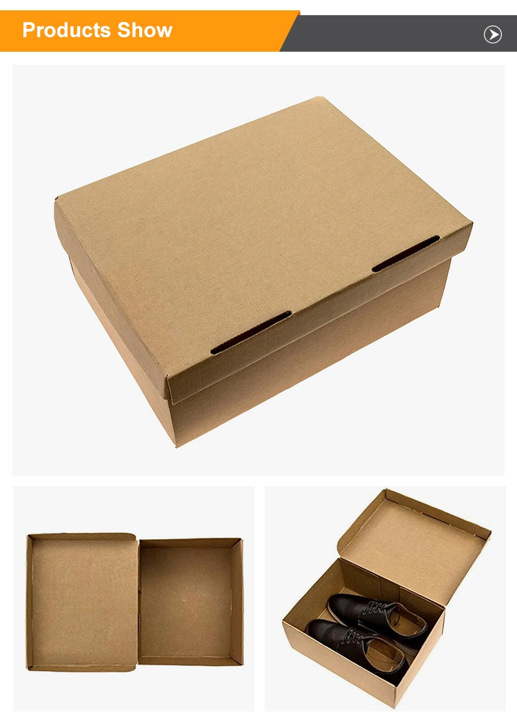 Premium Paper Shoe Box Packaging Brown Kraft Cardboard Favor Boxes for Party Wedding Thanksgiving Gift