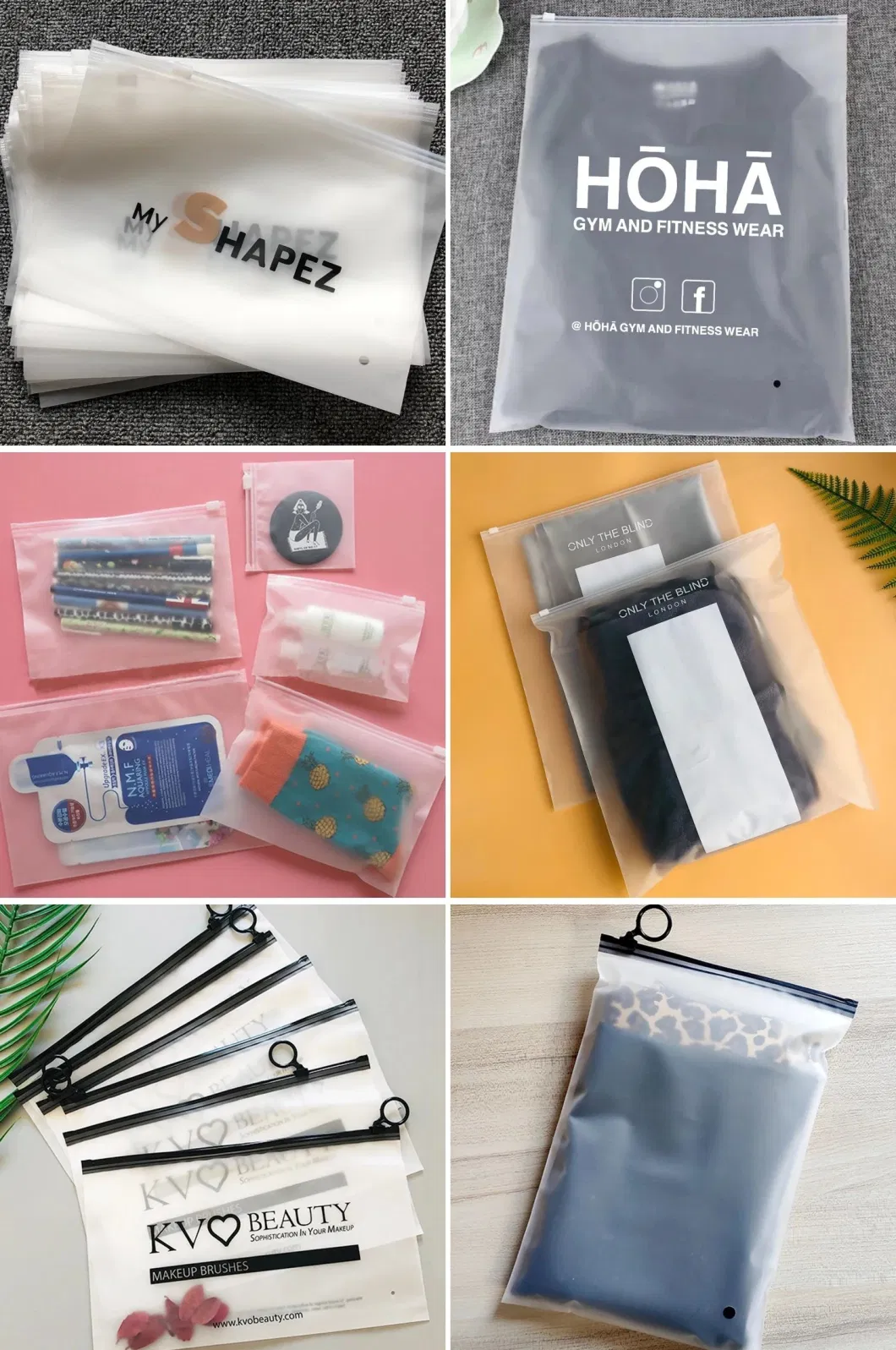 China Factory Custom Matte Frosted Biodegradable Plastic Packaging Zipper Bags Apparel Clothes Bag Swimwear EVA Zip Lock Slider CPE PE Garment Packing Bag