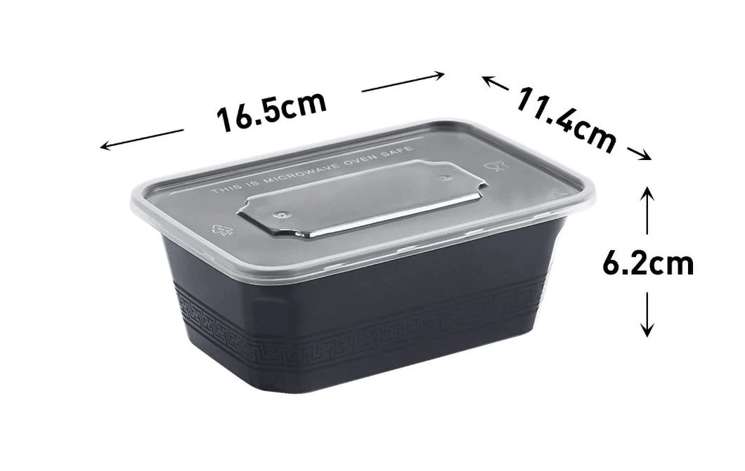 Rearun Disposable Paper Lunch Box Manufacturing Plastic Lunch Box Disposable China Rectangle Disposable Plastic Container for Food Takeaway