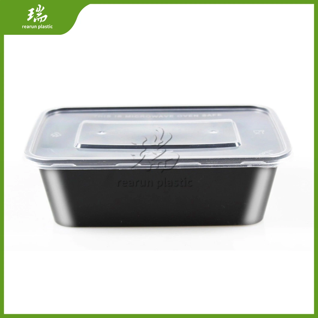 Rearun Disposable Paper Lunch Box Manufacturing Plastic Lunch Box Disposable China Rectangle Disposable Plastic Container for Food Takeaway