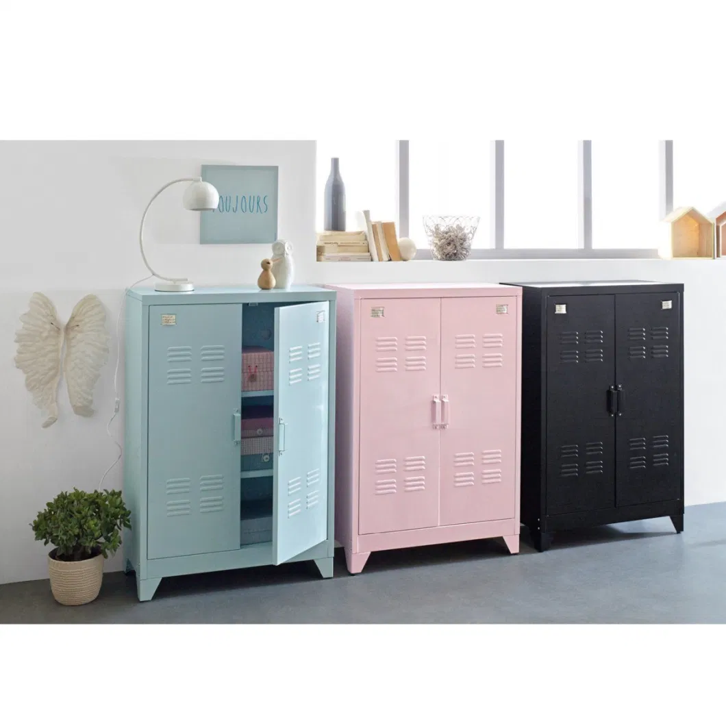 Half-Height 2 Door Locker Cabinet Simple Storage Cabinet