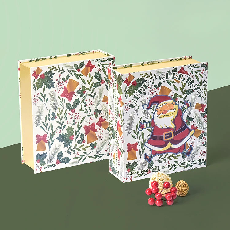 Santa Christmas Box Decorative Stacking Boxes with Lids Stackable Gift Boxes