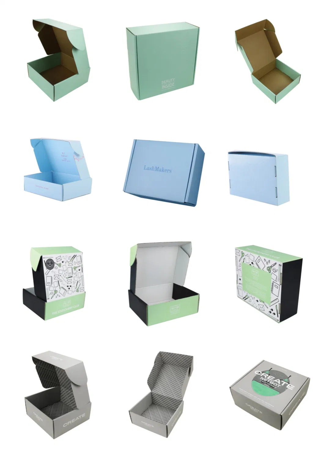 Shampoo Conditioner Cosmetic Set Packaging Shipping Corrugated Box with Paper Card Insert