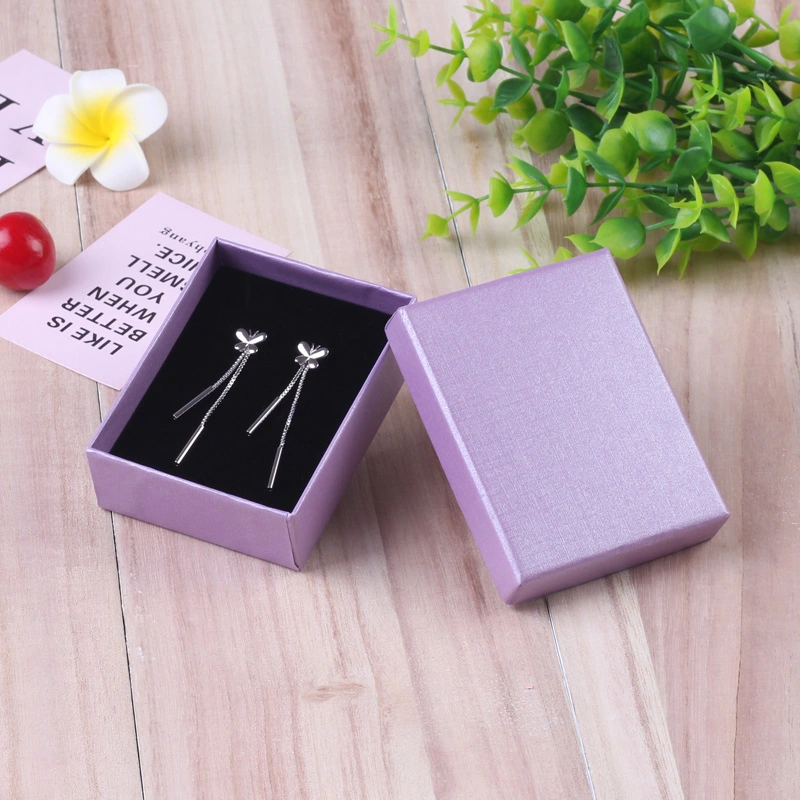 Elegant Black Logo Printing Paper Lid Bottom Velvet Jewelry Gift Packaging Boxes Wholesale