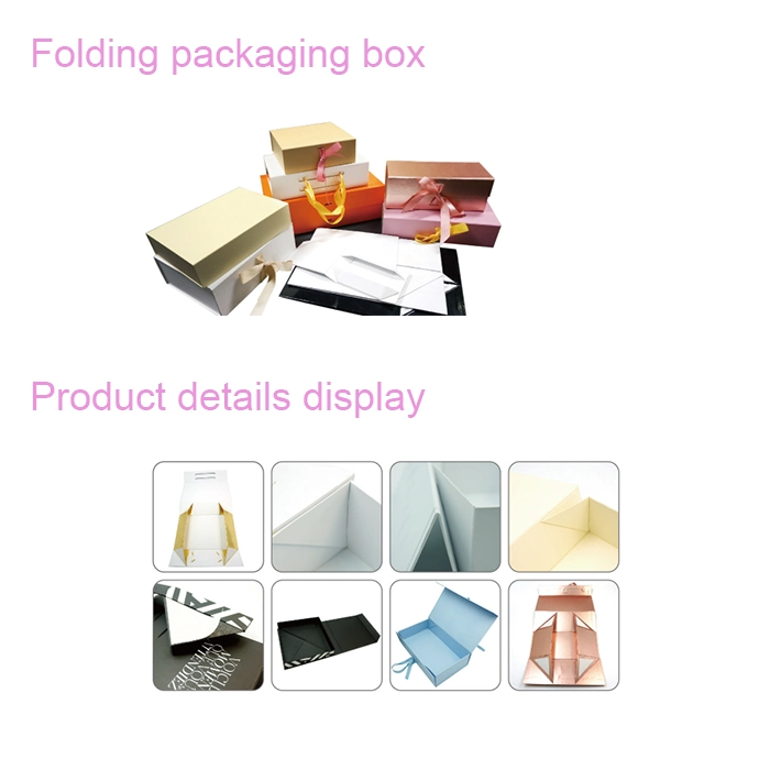 Handmade Rigid Cardboard Foldable Paper Gift Packaging Luxury Box with Ribbon &amp; Magnetic Closure for Storage/Jewelry/Perfume/Wine/Candle/Tea/Shoe/Rose