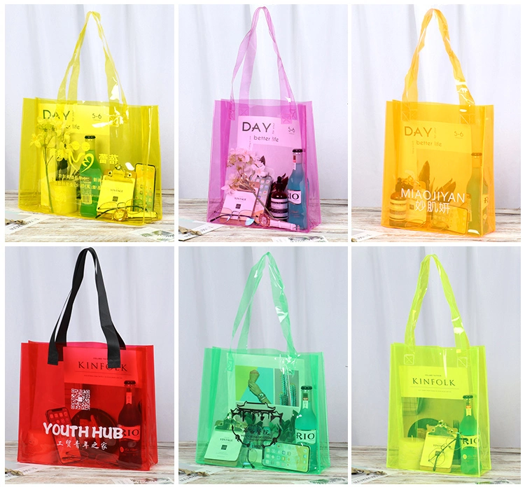 High Quanlity Custom Logo Holographic PVC Laser Handle Gift Luxury Shopping Bag