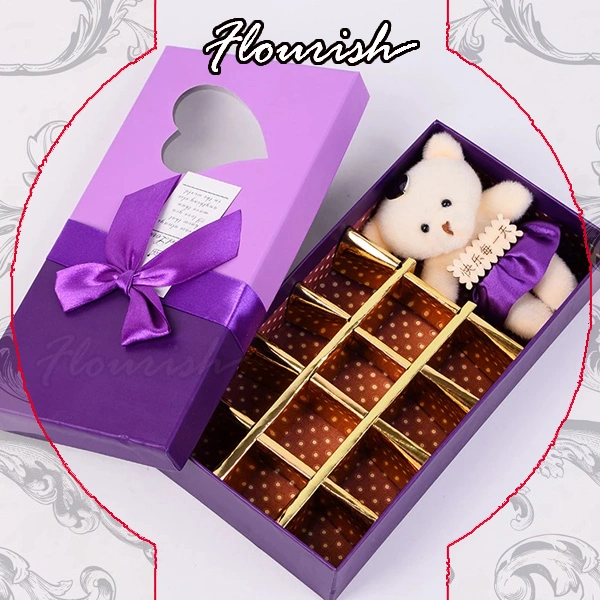 Custom Logo Handmade Chocolate Candy Cookie Gift Packaging Box Teddy Bear Imgae Paper Box