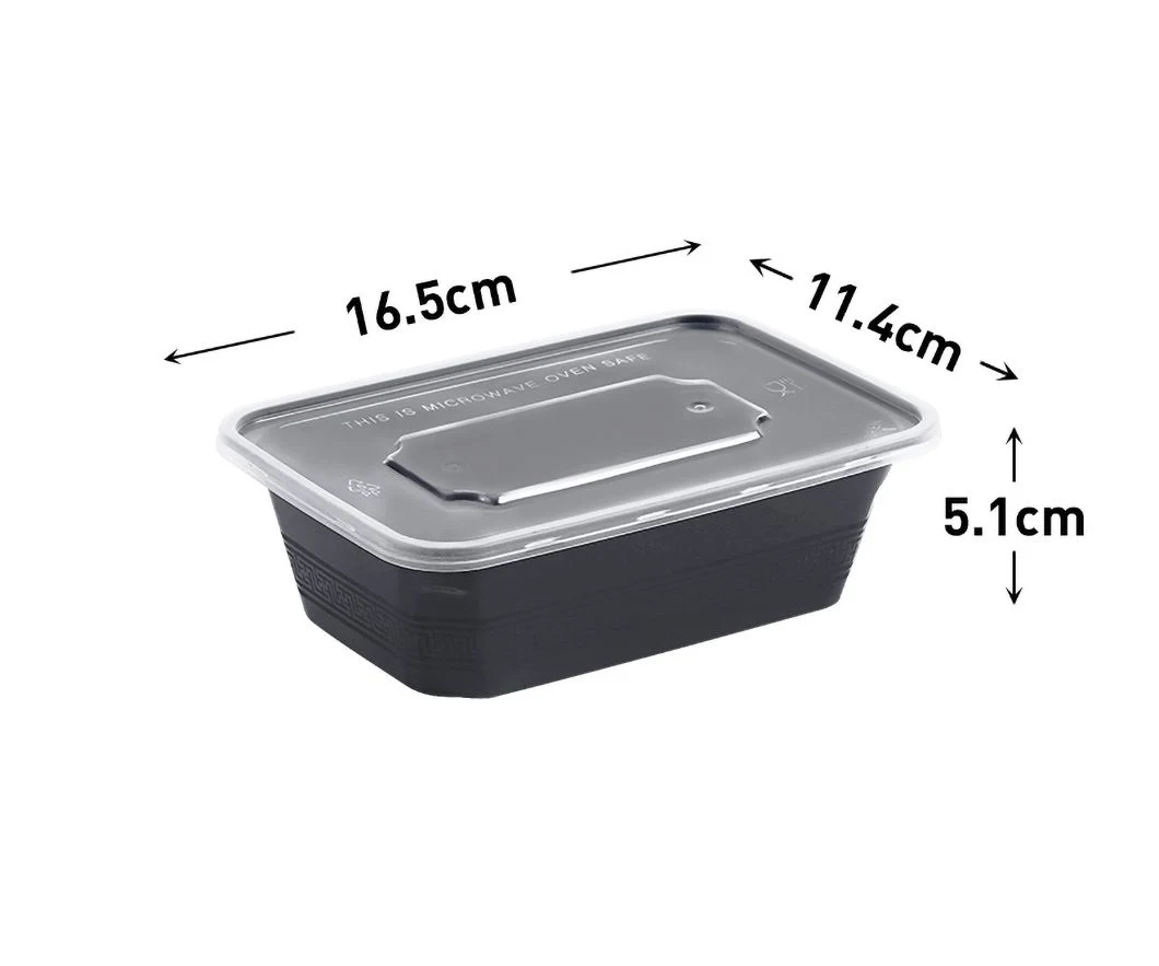 Rearun Disposable Paper Lunch Box Manufacturing Plastic Lunch Box Disposable China Rectangle Disposable Plastic Container for Food Takeaway