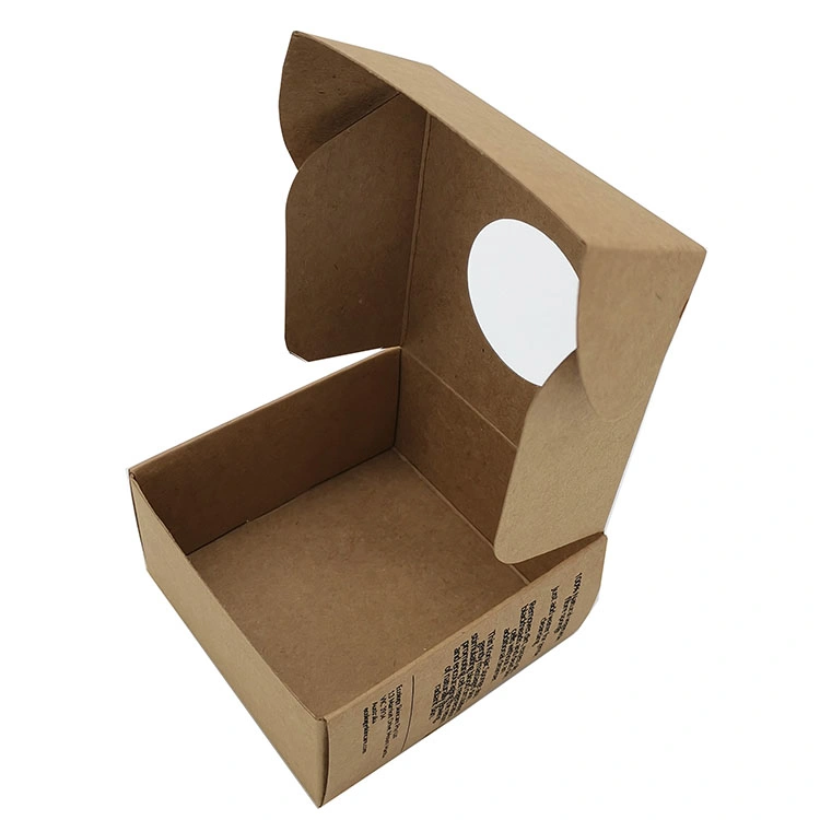 Custom Logo Printed Kraft Paper Soap Packaging Box with Clear Window