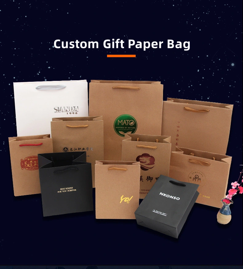 Wholesale Customised Size Print Logo Fancy Thank You White Kraft Paper Special Day Wedding Personalised Gift Bag with Handle