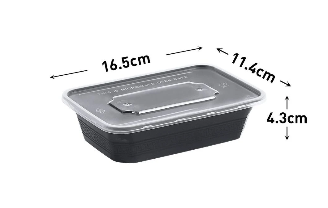 Rearun Disposable Paper Lunch Box Manufacturing Plastic Lunch Box Disposable China Rectangle Disposable Plastic Container for Food Takeaway