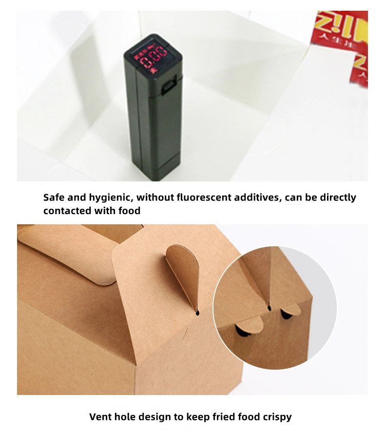 Custom White Cardboard Paper Fast Food Takeout Fried Chicken Packaging Boxes