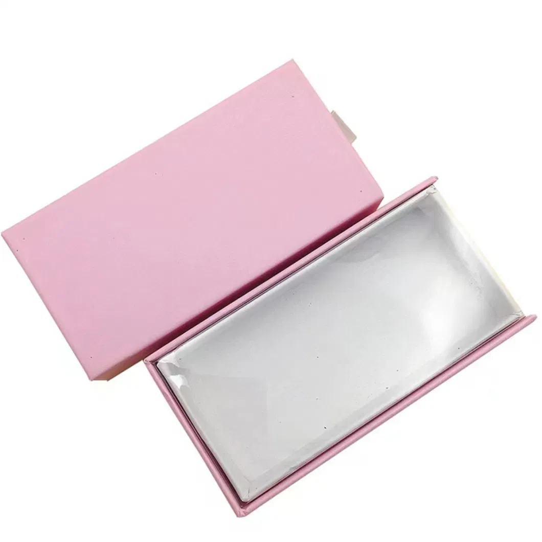 Custom Eyelashes Package Box Clear Window PVC Plastic Drawer Empty Lash Gift Package High Standard Pink Paper Box with Window