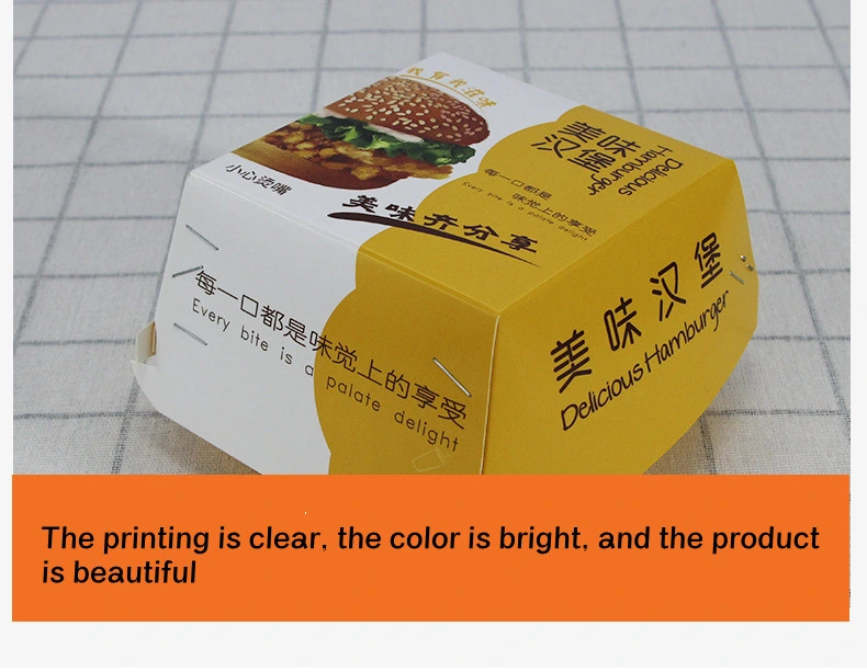 Custom Burger Supplier Eco Friendly Recyclable Logo Printing Biodegradable Takeaway Hamburger Boxes