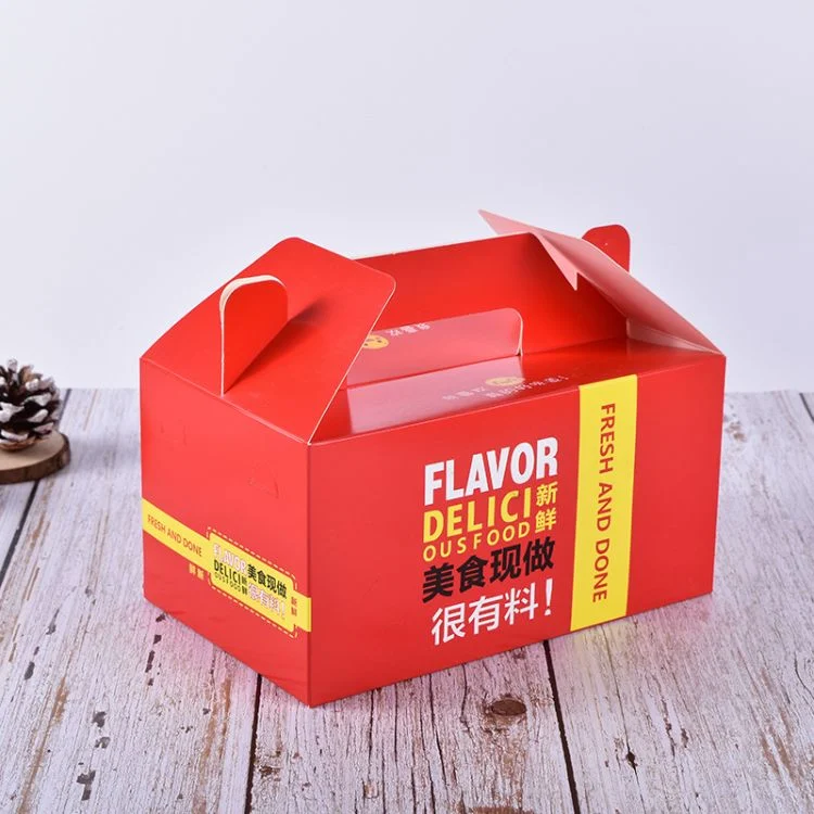 Hot Sale Low-Price Fast-Food Packaging Box Disposable Hamburger Box Custom Logo Wholesale Kraft Paper Boxes