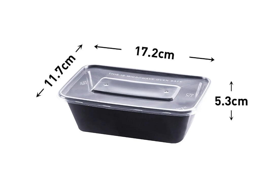 Rearun Disposable Paper Lunch Box Manufacturing Plastic Lunch Box Disposable China Rectangle Disposable Plastic Container for Food Takeaway