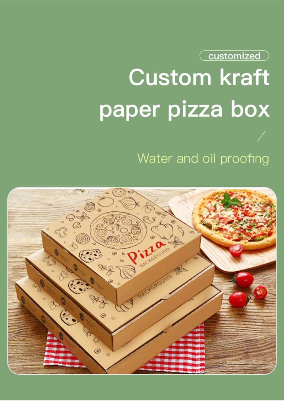 Corrugated Pizza Packaging Box Custom Printed Aluminum Foil Thermal Pizza Box Takeaway Paper Boxes with Logo