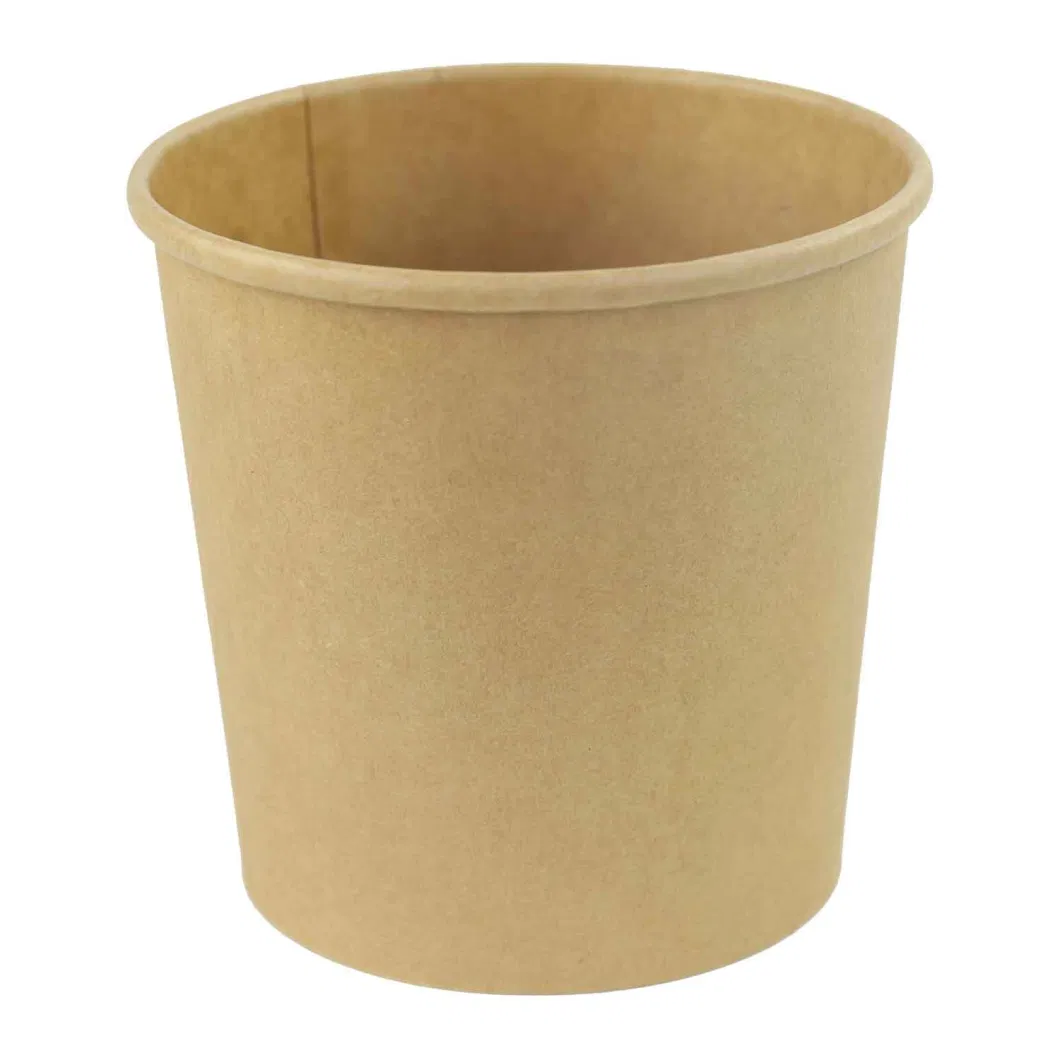 Factory Wholesale High Quality Disposable Deluxe Kraft Paper Food Container/Bowl with Lid