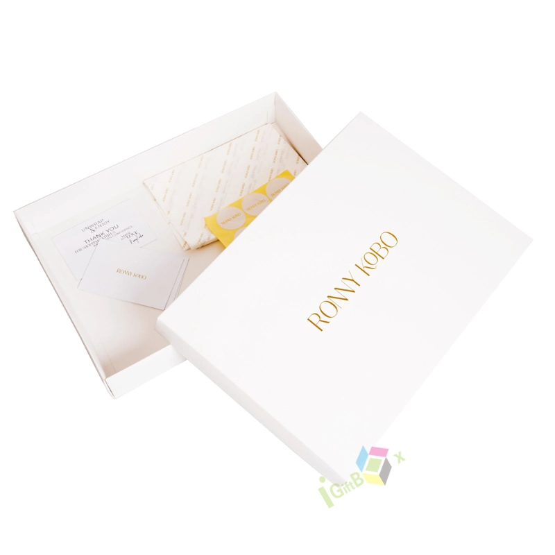 Custom Logo Elegant White Handmade Cardboard Paper Gift Hinger Jewelry Shoe Card Packaging Gift Box