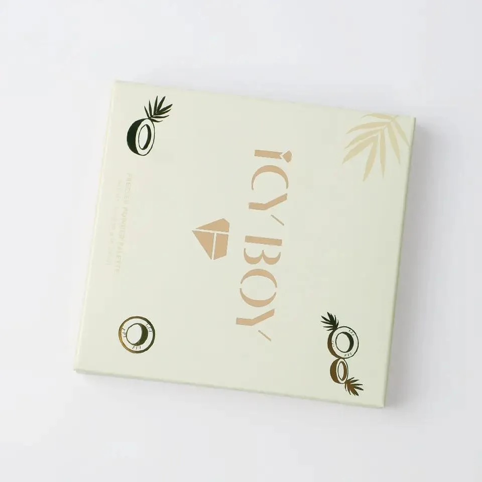 Custom Logo Print Mini Beige Eye Shadow Paper Packaging Box