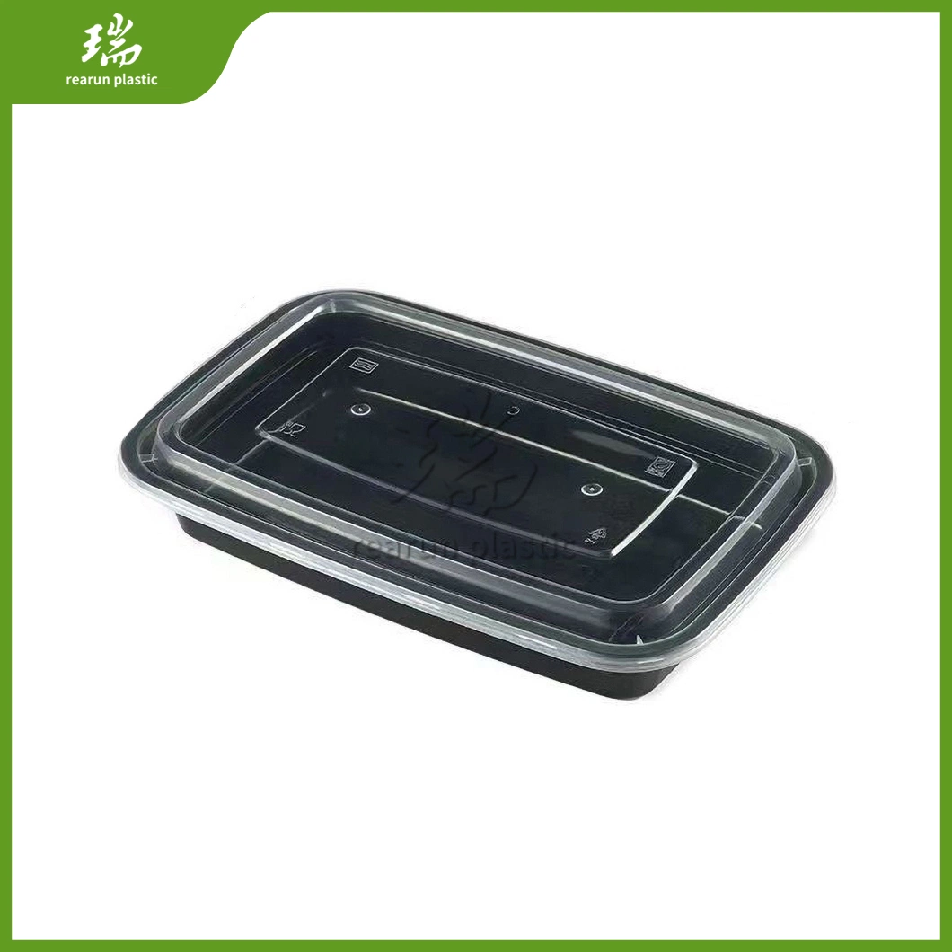 Rearun Disposable Paper Lunch Box Manufacturing Plastic Lunch Box Disposable China Rectangle Disposable Plastic Container for Food Takeaway