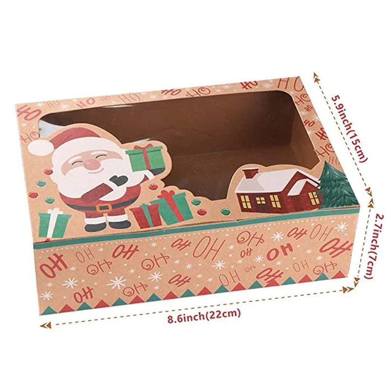 Christmas Gift Box Kraft Paper Box with Clear PVC Window