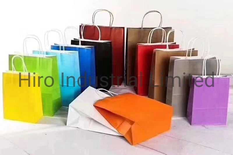 Customized Logo White Craft Paper Bags with Handles