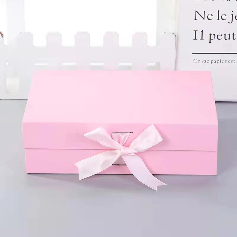 Foldable Rigid Cardboard Cosmetics Makeup Jewelry Clothes Magnetic Paper Gift Packing Box for Watch Wedding Party Christmas Festival Gift Packaging with Ribbon