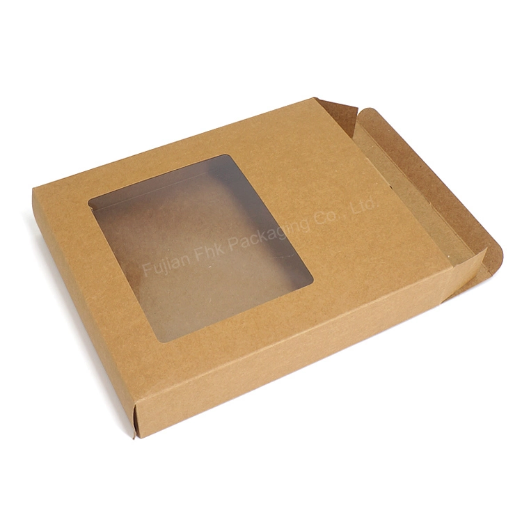 Hot Sale Porcelain Packaging Box with Transparent Pet Window Eco-Friendly Fold Kraft Paper Box with Custom Logo Printed