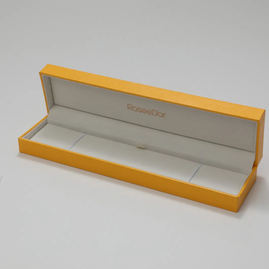 Excellent Yellow Color Leather Paper Hinge Gift Jewelry Packaging Box Wholesale