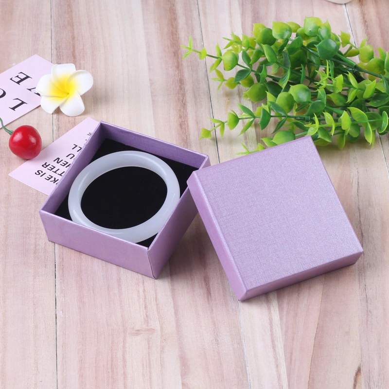 Elegant Black Logo Printing Paper Lid Bottom Velvet Jewelry Gift Packaging Boxes Wholesale