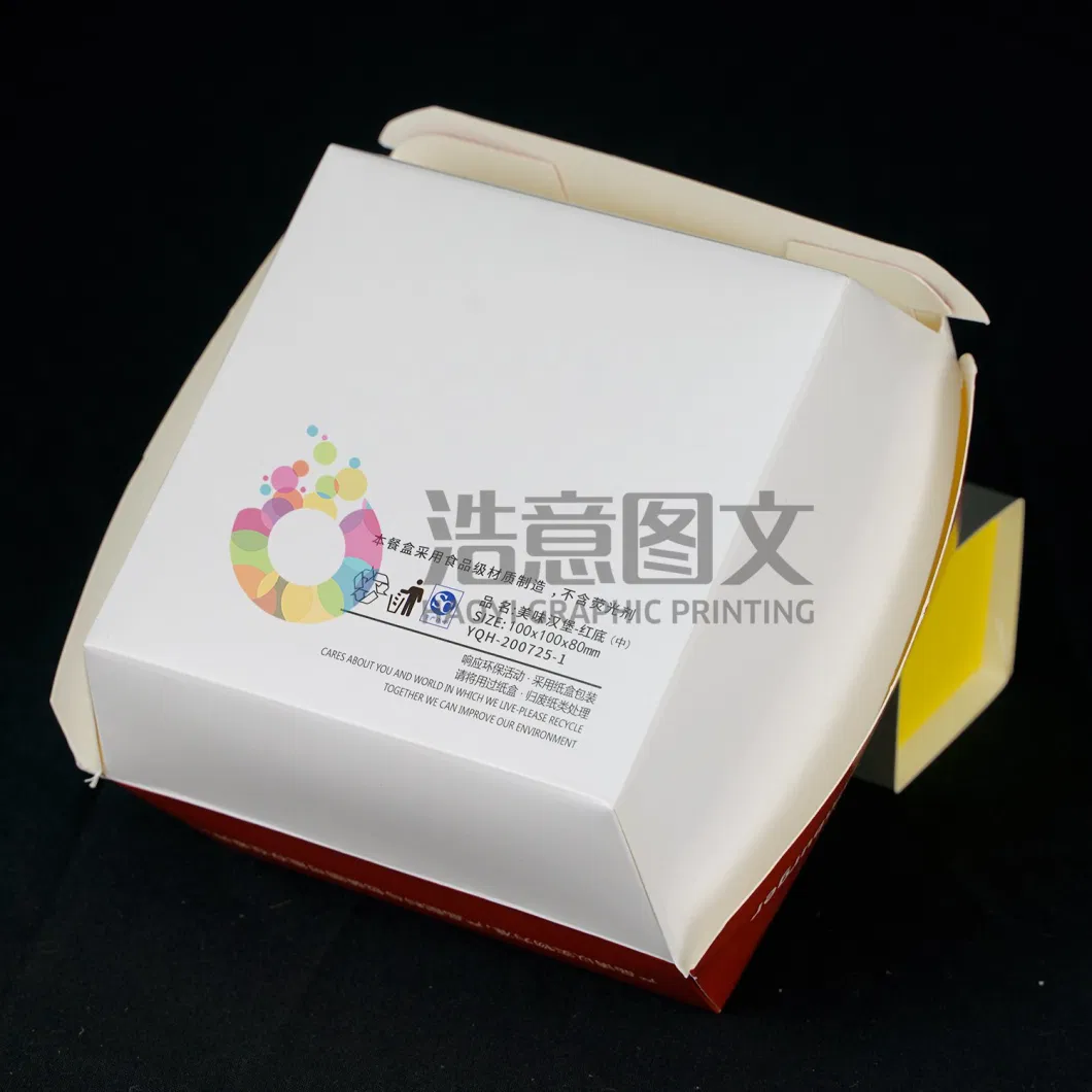 Printed Custom Food Packing Paper Box for Lunch and Burger