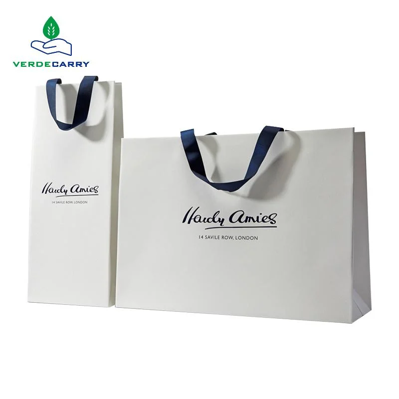 Wholesale Eco-Friendly Paper Bags with Your Own Logo Handles Custom Reusable Packaging Shopping Giftluxury Jewelry Clothing Bags