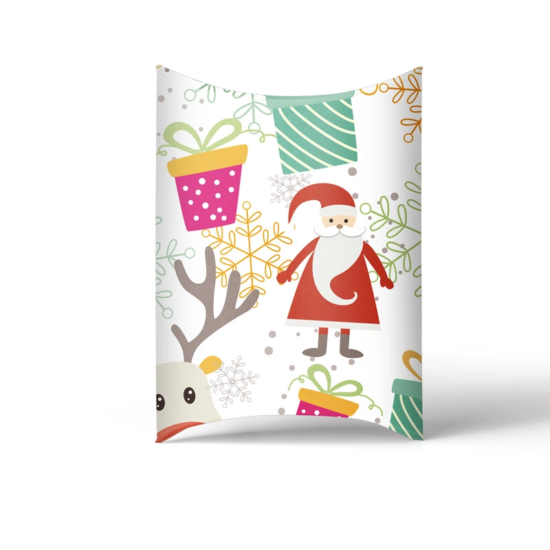 Free Sample Custom Printing Christmas Candy Pillow Paper Boxes Packaging New Fashion Design Biscuit Creative Gift Box