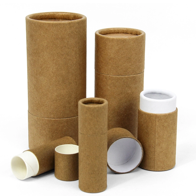 Strong Round Cardboard Kraft Paper Tube Box with Lid