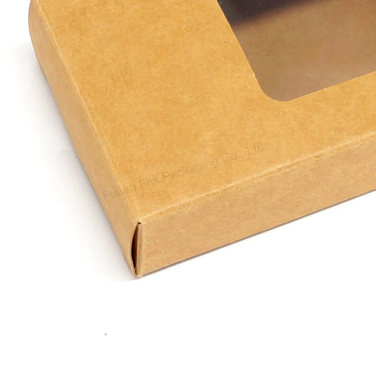 Biodegradable Kraft Paper Box with Window Simple Tuck Paper Packaging Custom Soap Display Box