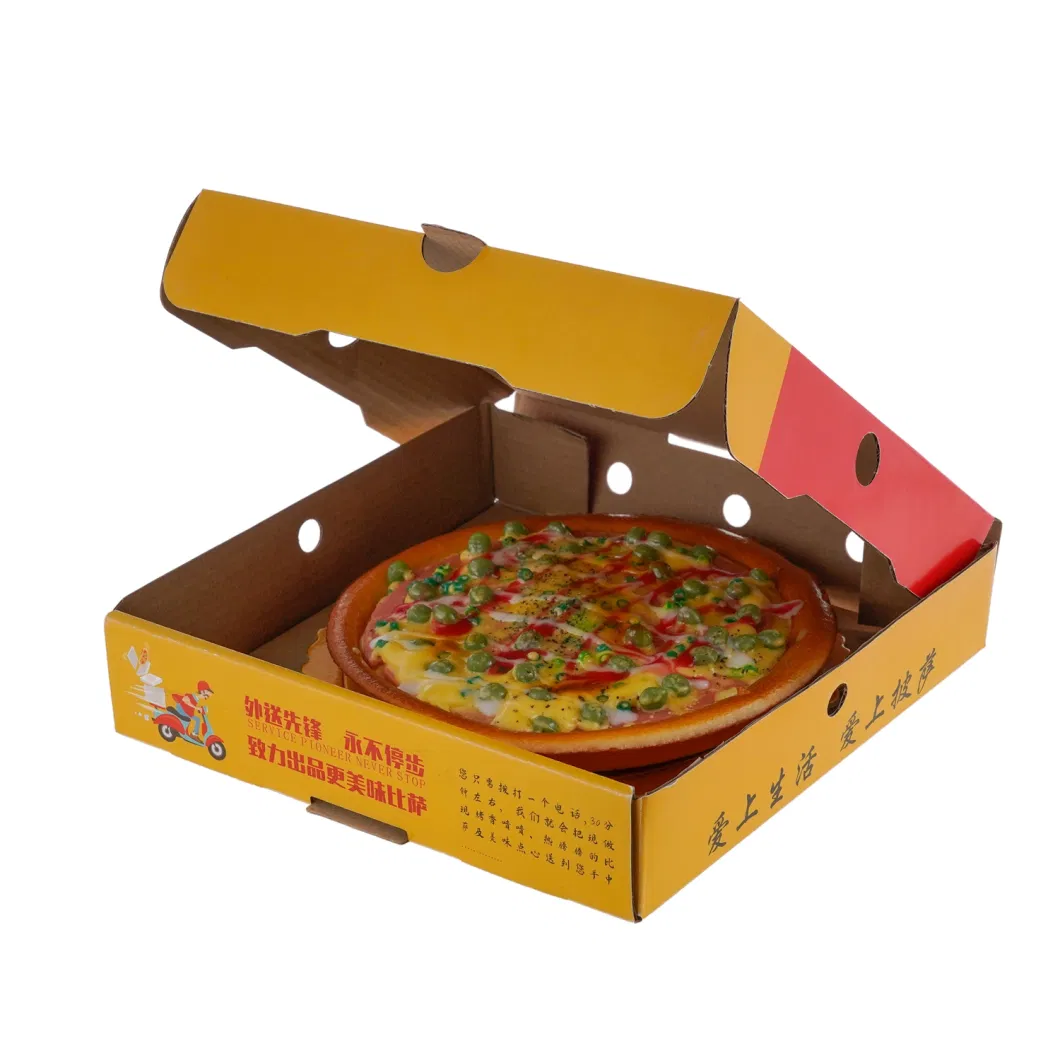 Custom Pizza Box Paper-Gift-Box Pizza Box Carton Pizza Boxes Fast Food Packaging Hamburger Takeaway Paper Boxes with All Shapes and Size