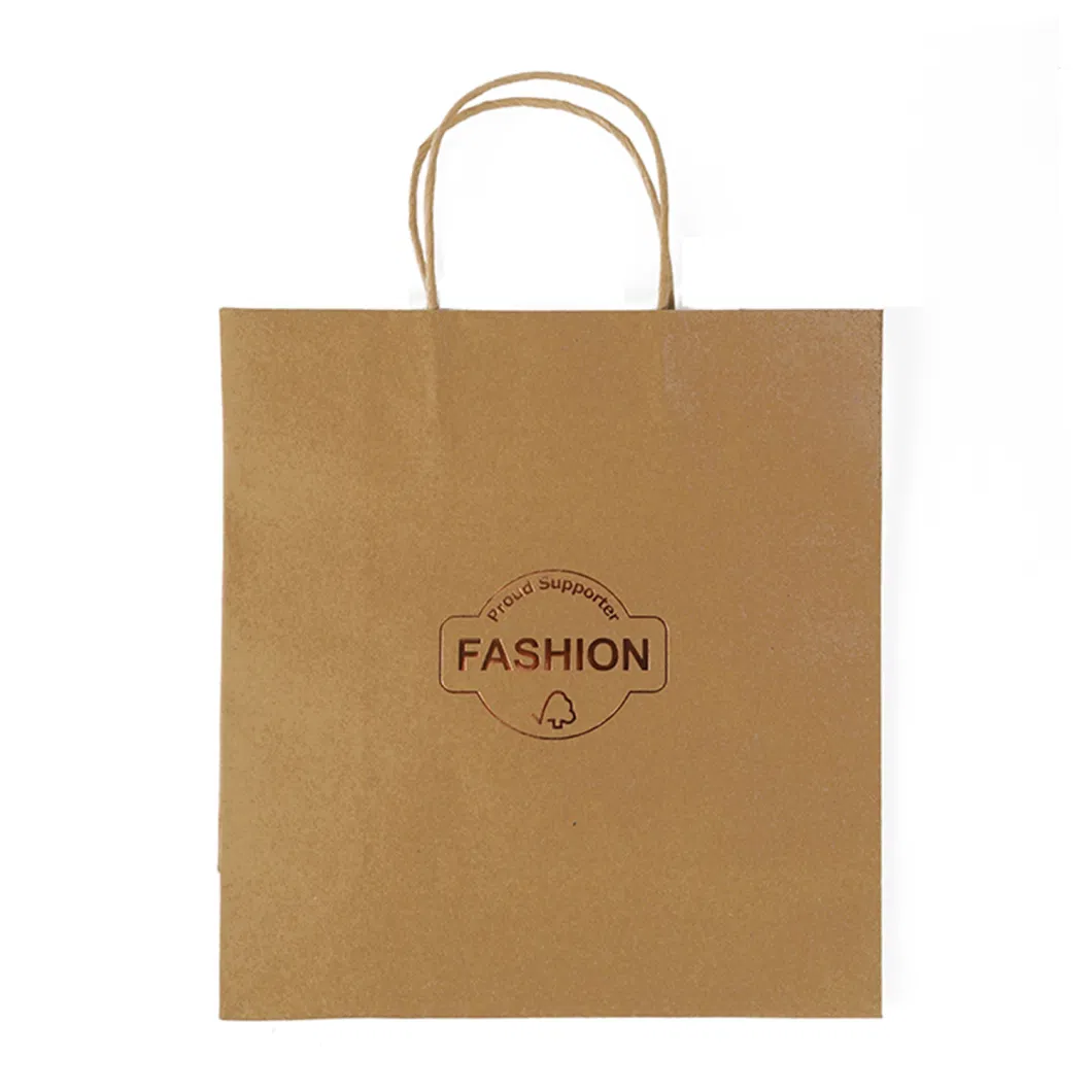 Cmyk/Panton Printing Customize Takeaway Grocery Shopping Small Medium Large Tote Kraft Packaging Bags Plain Brown Paper Bags with Handles