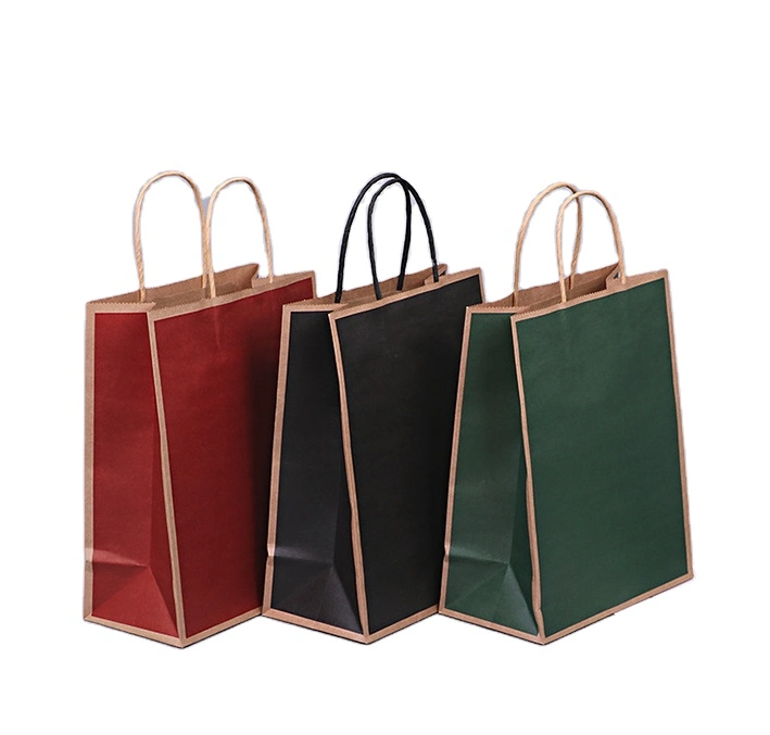 Wholesale White Brown Kraft Shopping Paper Bag with Paper Handles