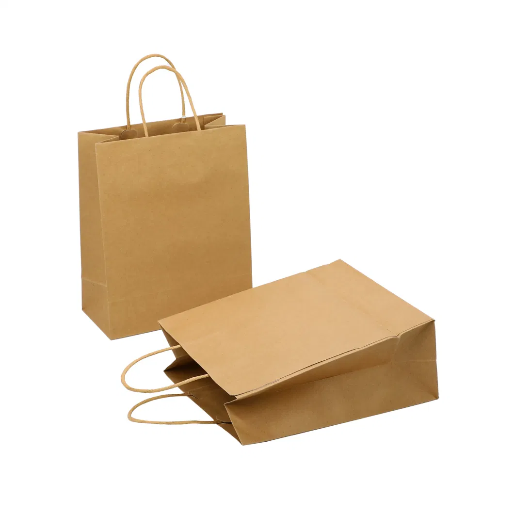 Cheap Wholesale Brown Kraft Paper Food Bag with Twisted Handle