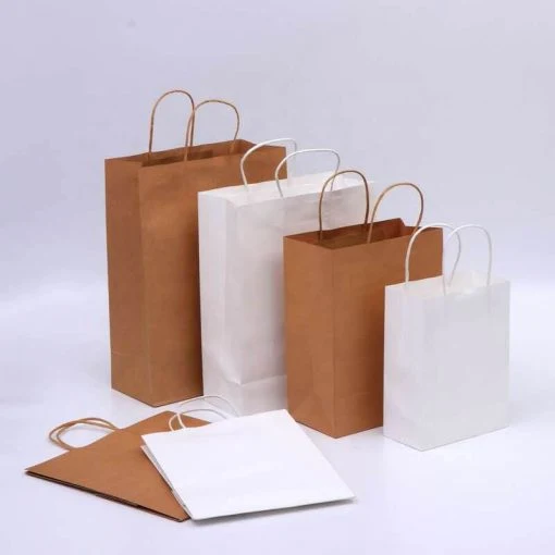 Brown Kraft Paper Takeaway Carrier Bag Large 10&quot;X 15.5&quot;X 12&quot; Paper Bag