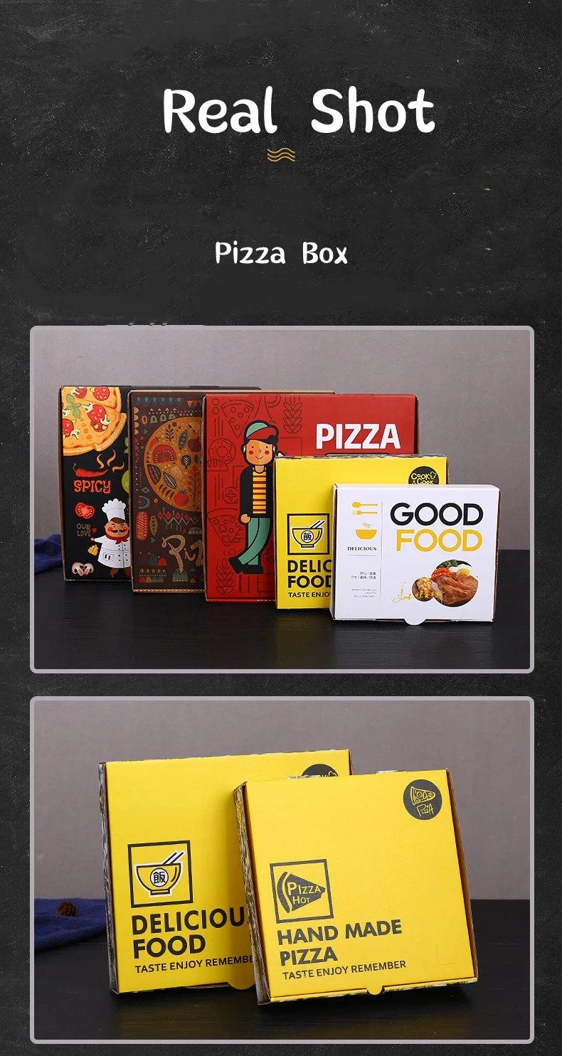 China Wholesale Custom Printed Good Quality All Size Color Kraft Paper Corrugated Food Pizza Packaging Box with Logo