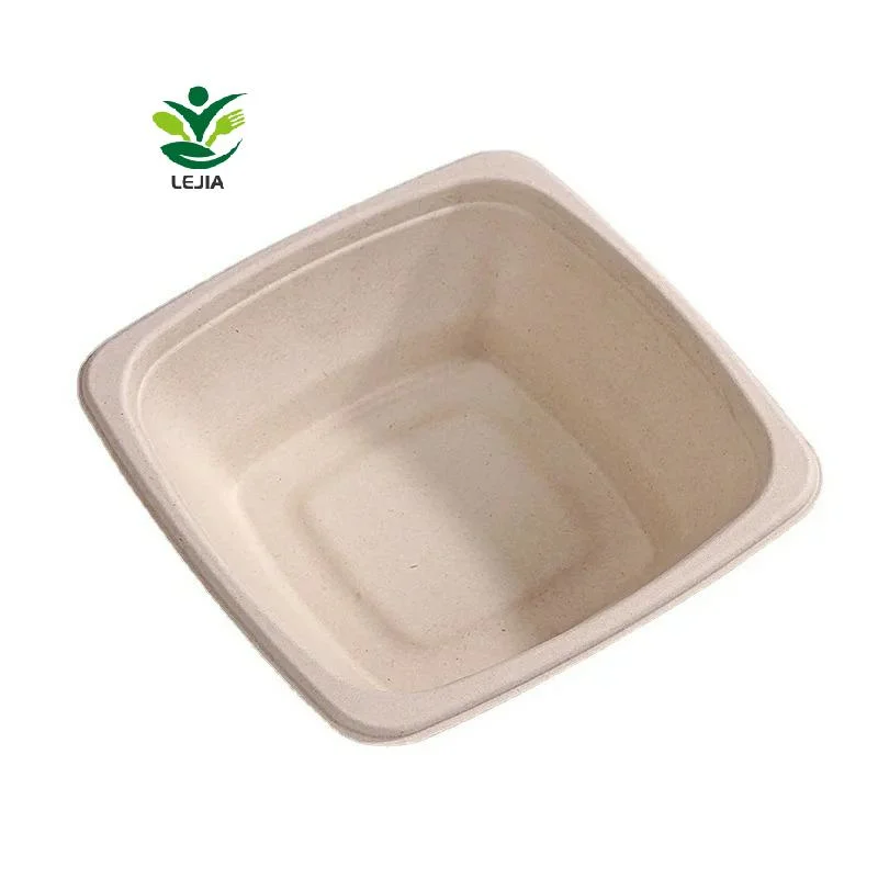 Square Wholesale Microwavable Sugarcane Bagasse Pulp Disposable Paper Bowl