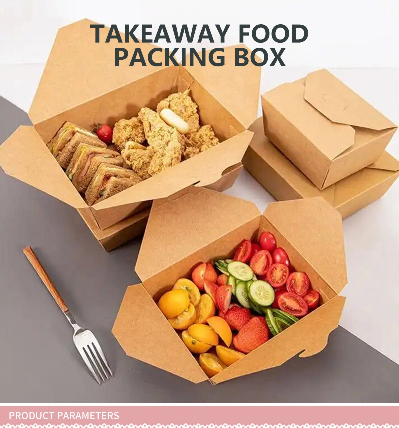 Wholesale Low Price Kraft Paper Rectangular Fast Food Takeaway Multi Packaging Box Biodegradable