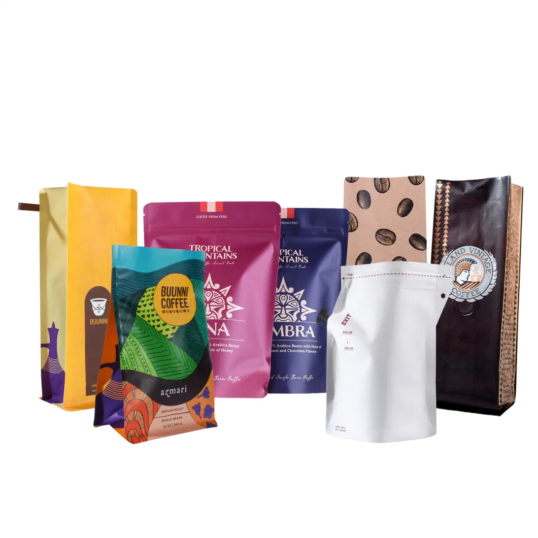 Environmentally Friendly BPA Grade Packing Biodegradable Karft Paper Zipper Bag Food Packaging Bag Coffee Bags