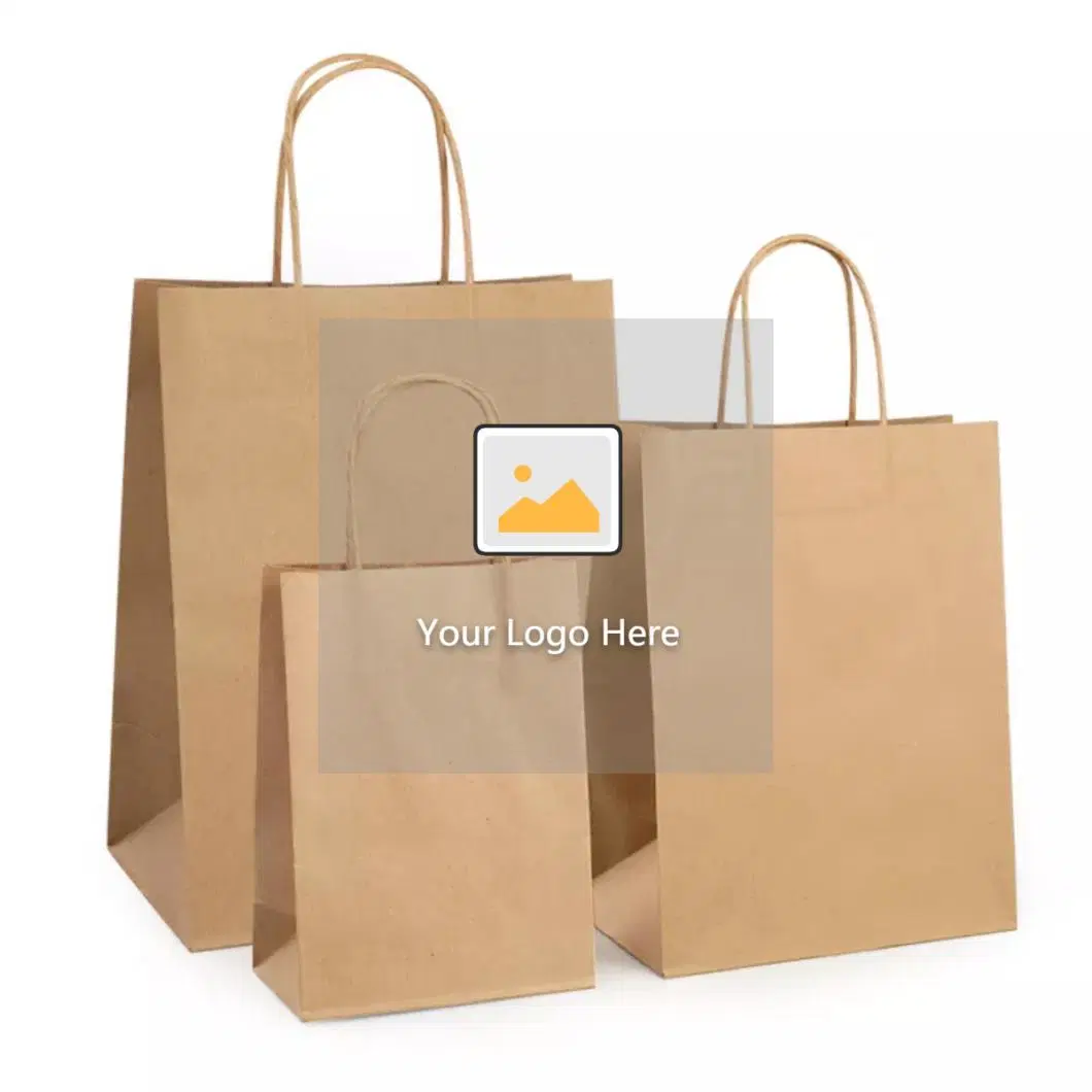 Customised Printing Design Logo OEM Big Recycled Large Retail Bolsas Papel Kraft Gift Paper Shopping Bags with Handle